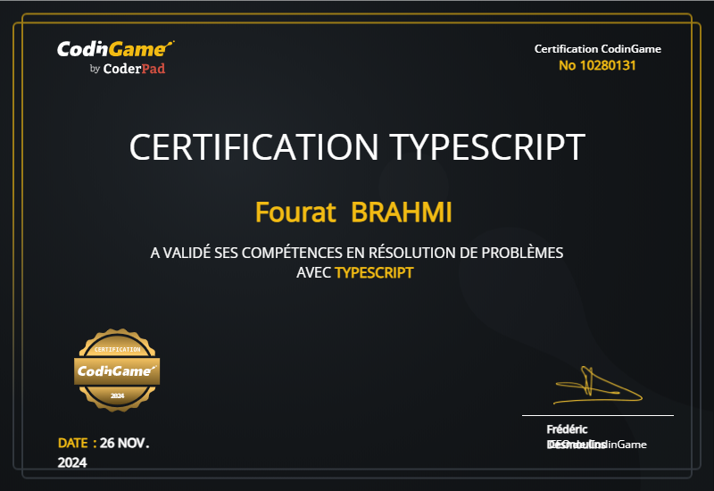 CodinGame Certification