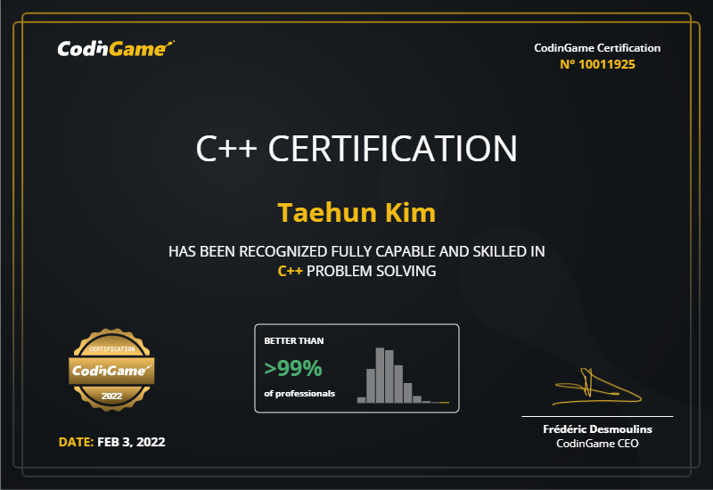 CodinGame Certification