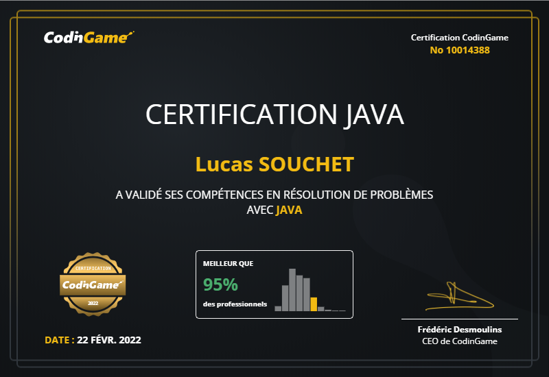 CodinGame Certification