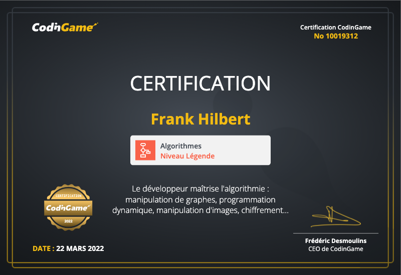 CodinGame Certification