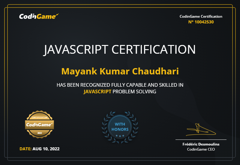 codingame-certification